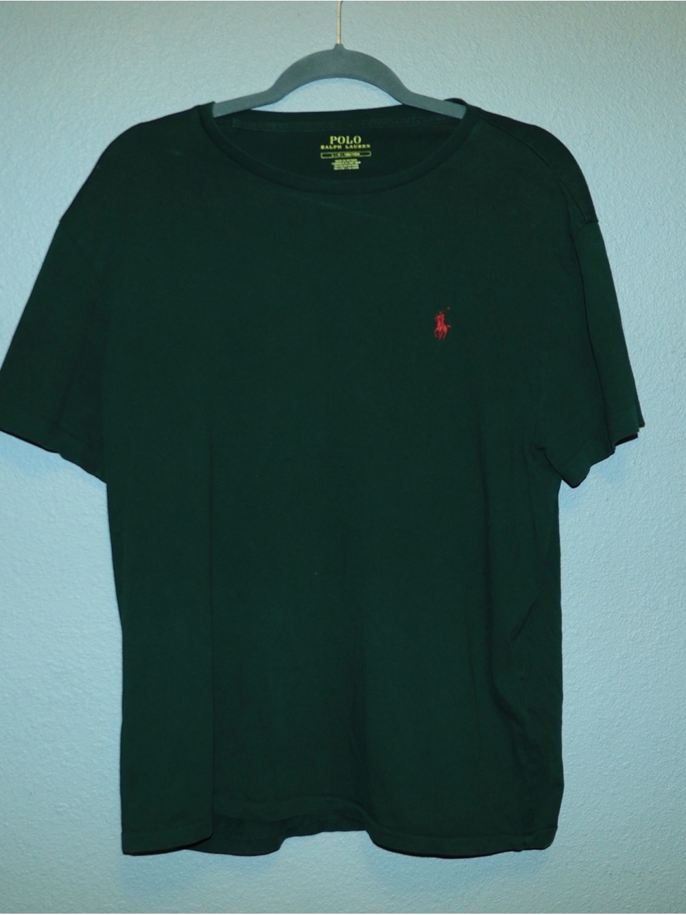 Polo by Ralph Lauren Dark Green Crewneck Tee with Red Pony Logo